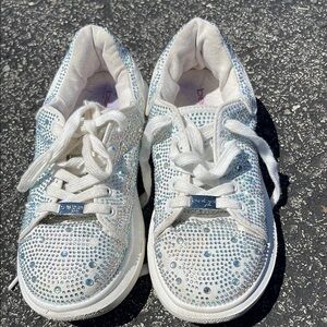 Bebe White Rhinestone Sneakers